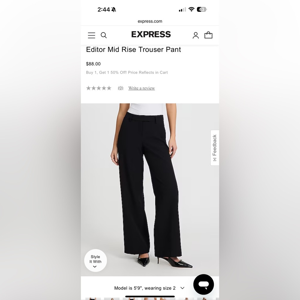 Express Editor Mid Waisted Trouser Flare